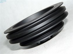 Шкив коленвала H.STAREX,STAREX GRAND,K.BONGO III  дв.D4BB,D4BH ориг. (23124-42032) 2-х ручейк., с добавоч. 4-х ручейк.шкивом - фото 18010