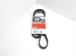 Ремень ручейковый 6 PK 1255 H.AVANTE HD/ELANTRA с 06г.,i20,i30,VELOSTER,K.CEED с 06г.,CERATO/SPECTRA с 08г.,RIO,SOUL с11г.,VENGA с 10г. V1.6 DOHC (6PK1255/25212-2B020)  GATES  обводной (с кондиционером) - фото 36955