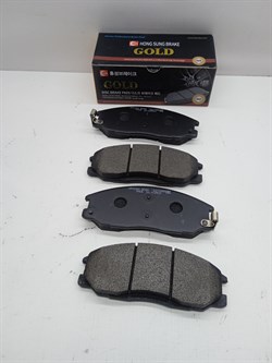 Колодки тормозные FR H.STAREX 2WD/4WD с 03г.,LIBERO с 03г.,TERRACAN с 03-06г.,SANTA FE,TRAJET,XG,K.OPIRUS,S.Y.RODIUS V2.5/2.7/3.0 (HP0024/58101-2AA26)  HSB  , 149*58мм. с 2 усиками - фото 41498