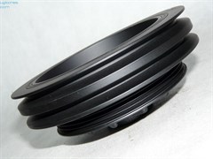 Шкив коленвала H.STAREX,STAREX GRAND,K.BONGO III  дв.D4BB,D4BH ориг. (23124-42032) 2-х ручейк., с добавоч. 4-х ручейк.шкивом